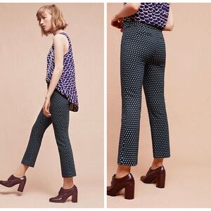 Anthropologie Cartonnier Charlie Crop Flare Pant In Lorie Green Multi - size (4)